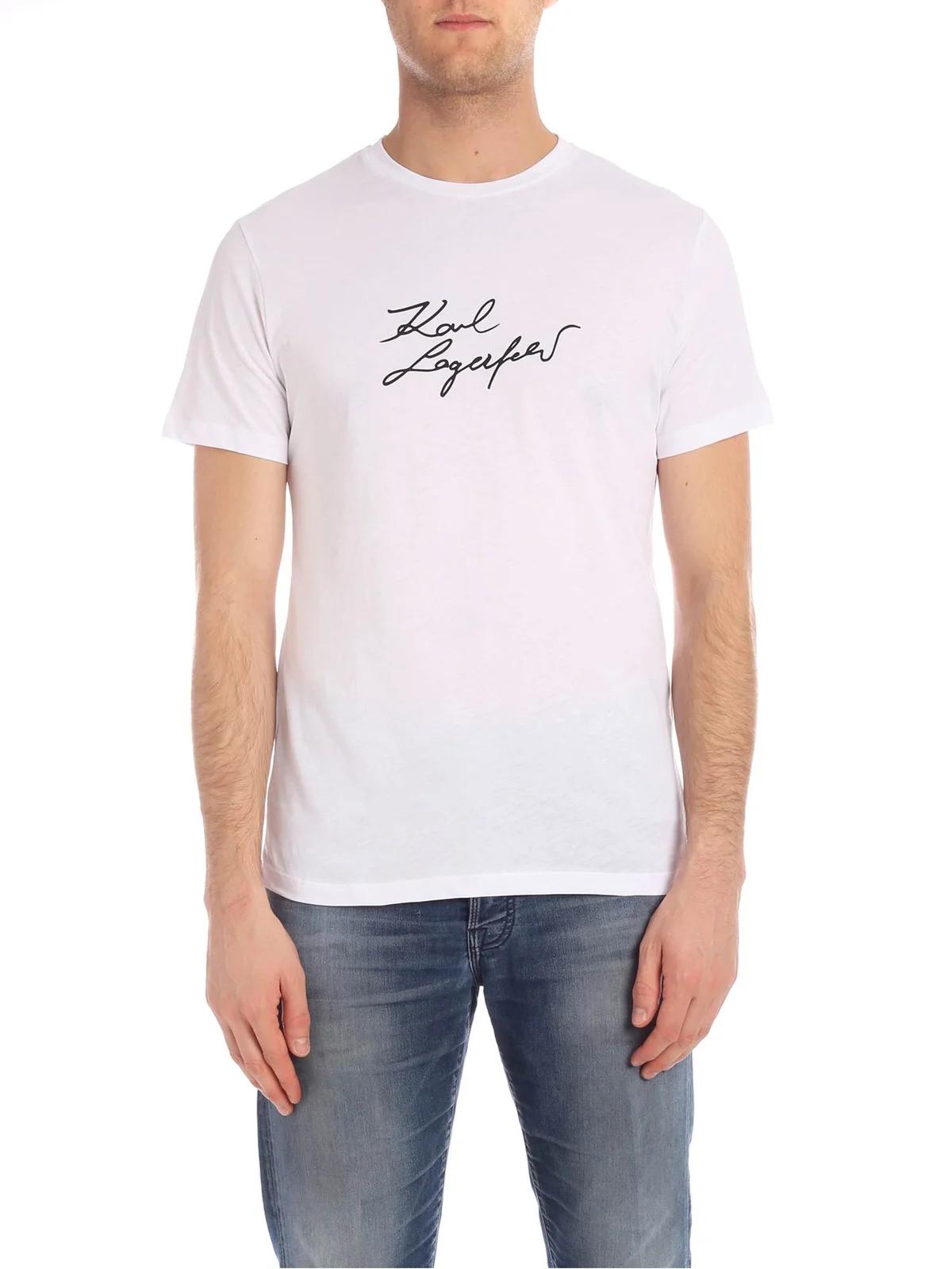 Karl Lagerfeld Karl Lagerfeld Logo Printed Crewneck T-Shirt