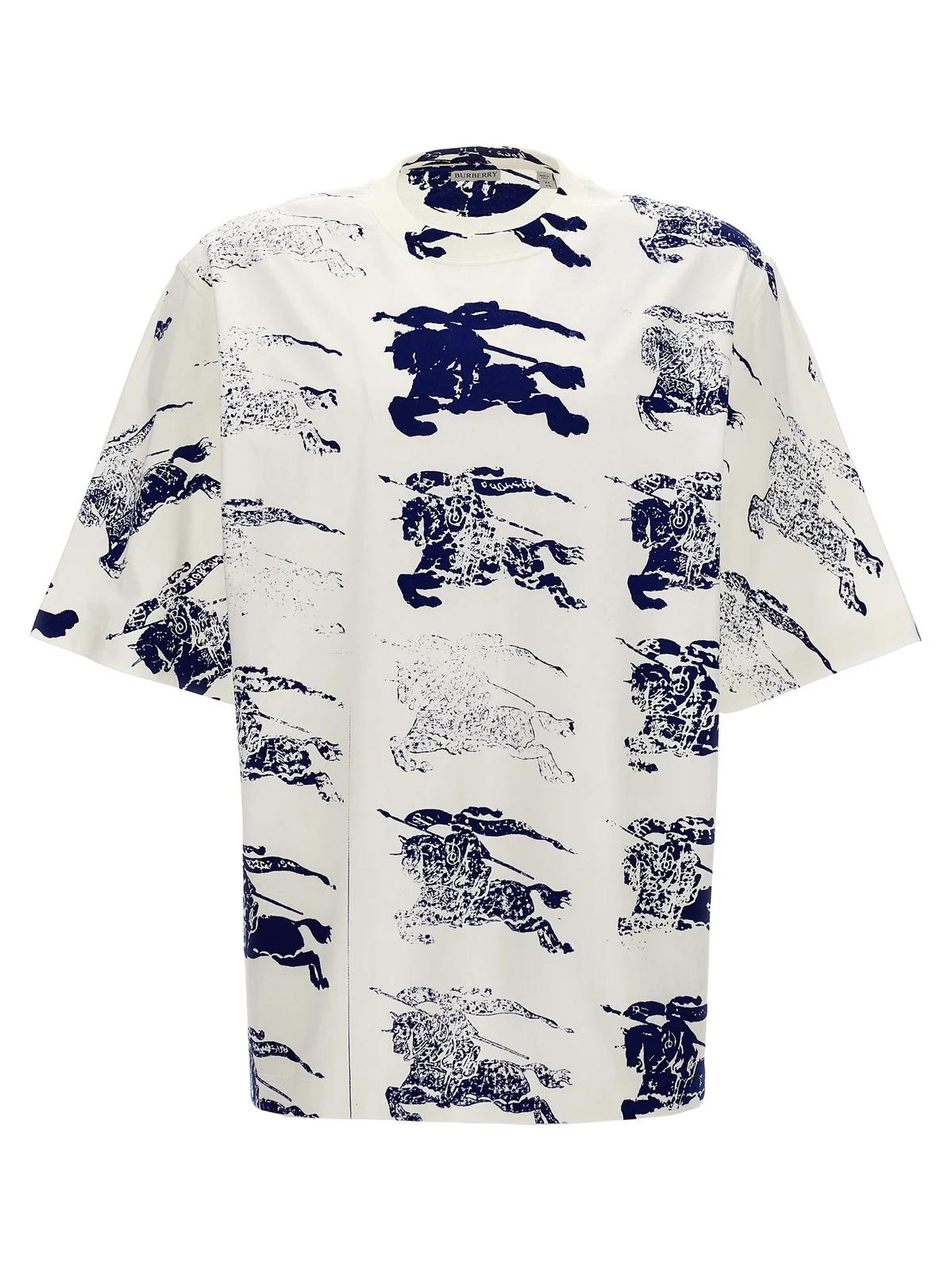 Burberry Burberry Equestrian Knight Printed Crewneck T-Shirt