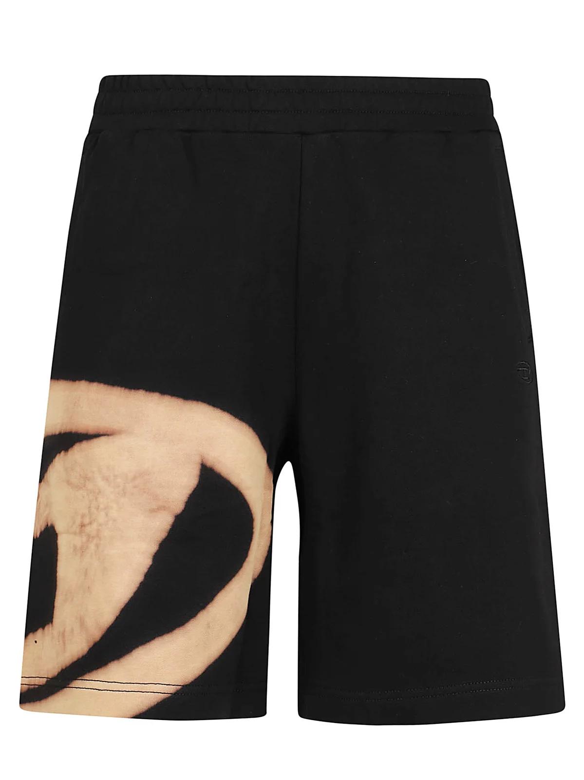 DIESEL Diesel Crow-Bleach Elastic Waist Shorts